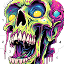 Skull Color by number Offline