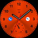 Elegant Red Analog Watch Face