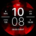 Red Sporty Deluxe Watch Face